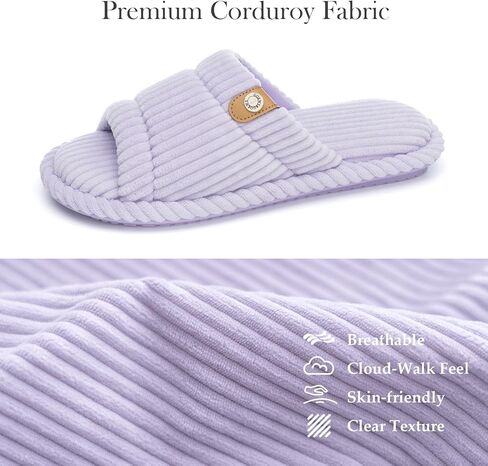 GOEWY Open Toe Slippers for Women Indoor and Outdoor with Memory Foam Cute Slipper Soft House Shoes Slides Sandals Slip On Gifts for Women Mom Her Ladies Bridesmaid Corduroy in Saudi Arabia
