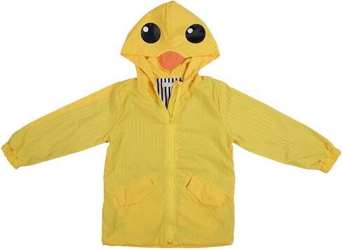 RitoeasySports معطف المطر الطفل ، التنفس لطيف البط الكرتون هوديي سستة سستة السترة in Kuwait