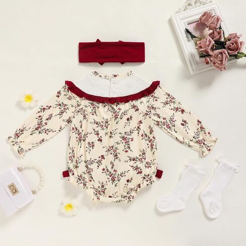 GRNSHTS Baby Girl 1st Birthday Outfits One Year Old Printed Romper Embroidery Bodysuit Cake Smash Clothes in Saudi Arabia