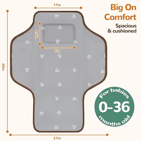 Portable Diaper Changing Pad, Waterproof Baby Changing Mat, Foldable Travel Baby Changing Station, Newborn Essential Baby Shower Registry Gift (Brown-Bee) in Saudi Arabia