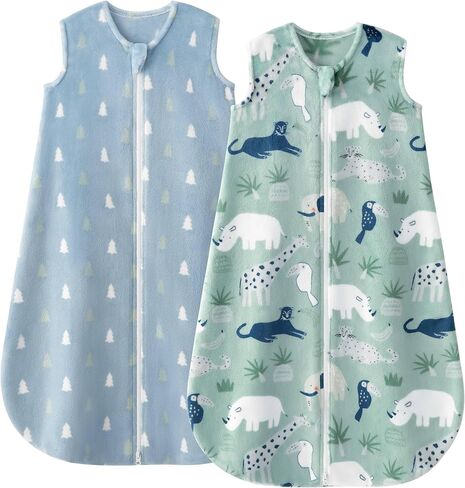Yoofoss Fleece Baby Sleep Sack 2 Pack 1.5 Tog Baby Wearable Blanket with 2-Way Zipper in Saudi Arabia