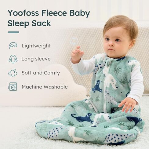 Yoofoss Fleece Baby Sleep Sack 2 Pack 1.5 Tog Baby Wearable Blanket with 2-Way Zipper in Saudi Arabia