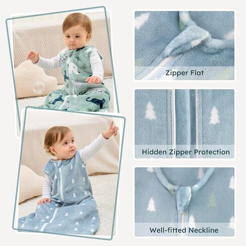 Yoofoss Fleece Baby Sleep Sack 2 Pack 1.5 Tog Baby Wearable Blanket with 2-Way Zipper in Saudi Arabia