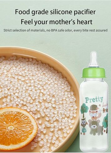 Pretty Baby 2oz (60 مل) زجاجات أطفال مضادة للدولة من 4 عبوات للحديدين الجدد ، والانتقال الخالي من BPA ، والرضاعة الطبيعية ، وتنفيس لتخفيف الغاز والمغصال المثالية لسجل الطفل in Saudi Arabia