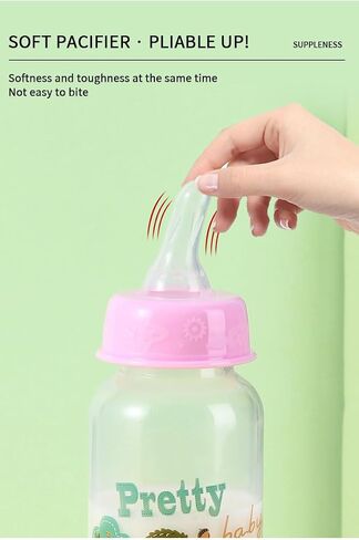 Pretty Baby 2oz (60 مل) زجاجات أطفال مضادة للدولة من 4 عبوات للحديدين الجدد ، والانتقال الخالي من BPA ، والرضاعة الطبيعية ، وتنفيس لتخفيف الغاز والمغصال المثالية لسجل الطفل in Saudi Arabia