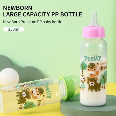 Pretty Baby 2oz (60 مل) زجاجات أطفال مضادة للدولة من 4 عبوات للحديدين الجدد ، والانتقال الخالي من BPA ، والرضاعة الطبيعية ، وتنفيس لتخفيف الغاز والمغصال المثالية لسجل الطفل in Saudi Arabia