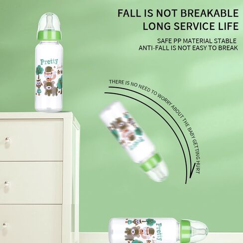 Pretty Baby 2oz (60 مل) زجاجات أطفال مضادة للدولة من 4 عبوات للحديدين الجدد ، والانتقال الخالي من BPA ، والرضاعة الطبيعية ، وتنفيس لتخفيف الغاز والمغصال المثالية لسجل الطفل in Saudi Arabia