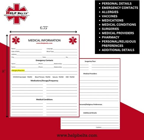 Autism/Non-Verbal/May Not Respond Awareness Medical Alert Seatbelt Cover for Kids and Adults with Emergency Information Form and Pocket by Help Belts. (Red, 9 Inch Full) in Saudi Arabia