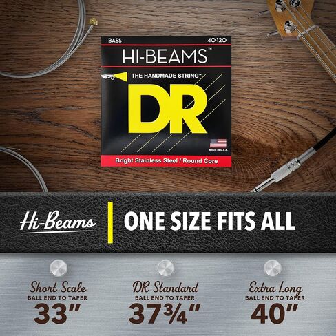 DR Strings HI-BEAMS - Stainless Steel 5-String Bass Guitar Strings X-long Scale, 45-125, Round Core in Saudi Arabia