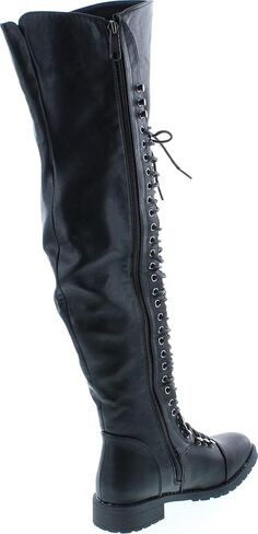 SHOEDEZIGNS Shoe Dezigns Travis 05 Women Military Lace Up Thigh High Combat Boot in Saudi Arabia