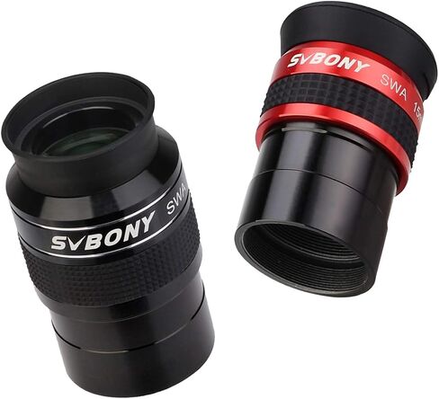 SVBONY SV154 TELESCOPE EYEPIENE 2 بوصة عريضة عريضة العدسة 70 درجة 26 مم حزمة مع 1.25 بوصة SWA 70 درجة 15 ملم العدسة in Saudi Arabia