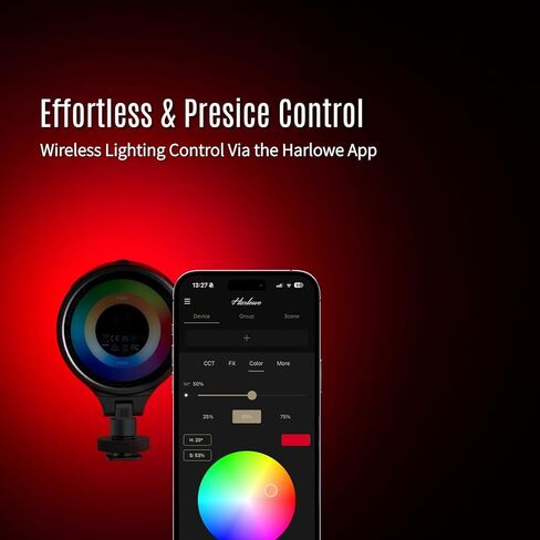 Harlowe Sol 5 Spectra on Camera Light Kit Portable Prodable Shoe Mount RGBCW Camera Light 1700K-10000K CRI/TLCI 96+ 36000 COLAL in Saudi Arabia