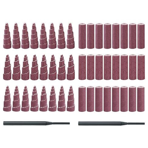 50 PCS 1-1/2 بوصة ورق رملي بما في ذلك مغزل بنقل بحجم 4 بوصات ، قرص رفرف دوار ، لفائف خرطوشة كاشف ، أسطوانة مخروطية ، 1/4 بوصة قطع رملية طاحونة من الخشب المعدني يعمل in Kuwait