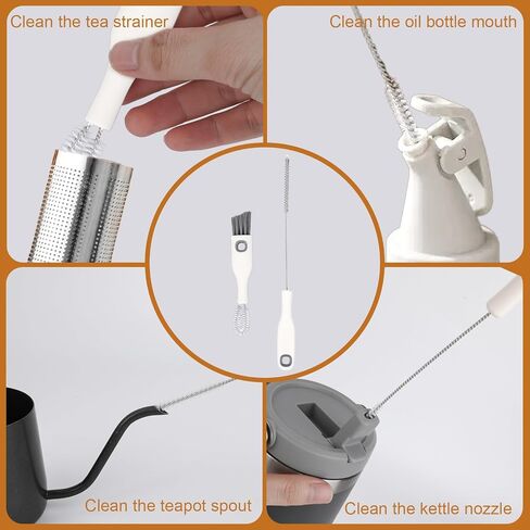 2pcs Cup Lid Cleaning Brush Set, Gap Cleaner & Straw Brush Multifunctional Portable Bottle Cleaning Kit for Baby Bottle Water Cups Sippy Cup Teapot Spout in Saudi Arabia