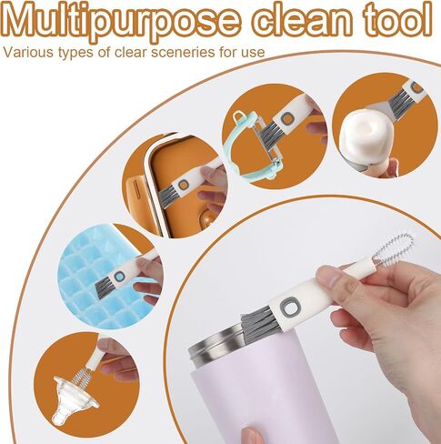 2pcs Cup Lid Cleaning Brush Set, Gap Cleaner & Straw Brush Multifunctional Portable Bottle Cleaning Kit for Baby Bottle Water Cups Sippy Cup Teapot Spout in Saudi Arabia