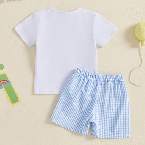 GOOCHEER Baby Boy First Birthday Outfit 1 Balloon Short Sleeve T Shirt Shorts One Year Old Birthday Clothes in Kuwait