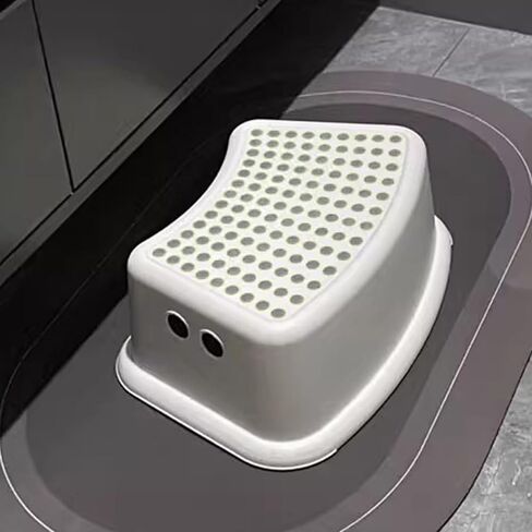الأطفال غير الزلزالين خطوة البراز-البراز الآمن Sturdy Sext Stool for Bathroom Sink ، تدريب القعادة ، المطبخ وغرفة نوم ، مع ناعم مضاد للانزلاق-رمادي in Kuwait