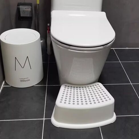 الأطفال غير الزلزالين خطوة البراز-البراز الآمن Sturdy Sext Stool for Bathroom Sink ، تدريب القعادة ، المطبخ وغرفة نوم ، مع ناعم مضاد للانزلاق-رمادي in Kuwait