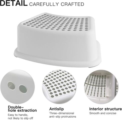 الأطفال غير الزلزالين خطوة البراز-البراز الآمن Sturdy Sext Stool for Bathroom Sink ، تدريب القعادة ، المطبخ وغرفة نوم ، مع ناعم مضاد للانزلاق-رمادي in Kuwait