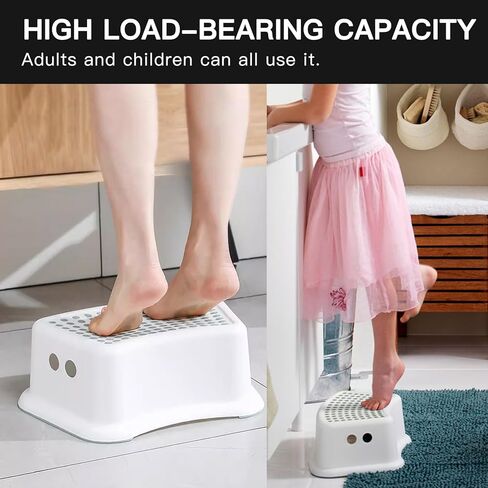 الأطفال غير الزلزالين خطوة البراز-البراز الآمن Sturdy Sext Stool for Bathroom Sink ، تدريب القعادة ، المطبخ وغرفة نوم ، مع ناعم مضاد للانزلاق-رمادي in Kuwait