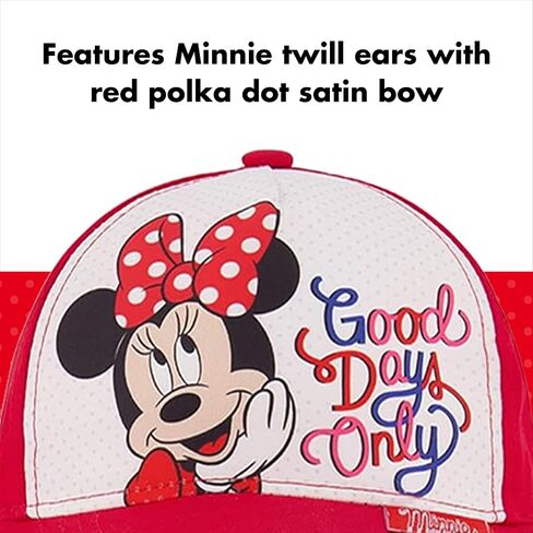 Disney Toddler Sunhat, Minnie Mouse Kids Bucket Matching Girls Baseball Cap for Beach, Size 2-4, Bucket & Baseball Hat, 2-4T Red and White in Saudi Arabia