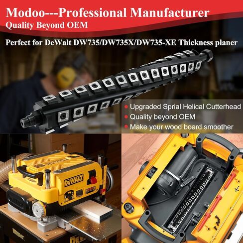 MODOO 13 بوصة رأس حلزوني حلزوني لمحترق ديوالت DW735 قاطع حلزوني ، ترقية OEM 4 صفوف 56 شفرات الصلب الطويلة الطويلة من DW735X DW735-XE Planer in Kuwait