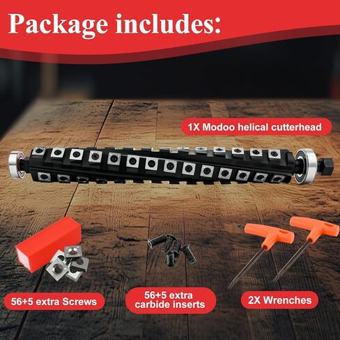 MODOO 13 بوصة رأس حلزوني حلزوني لمحترق ديوالت DW735 قاطع حلزوني ، ترقية OEM 4 صفوف 56 شفرات الصلب الطويلة الطويلة من DW735X DW735-XE Planer in Kuwait