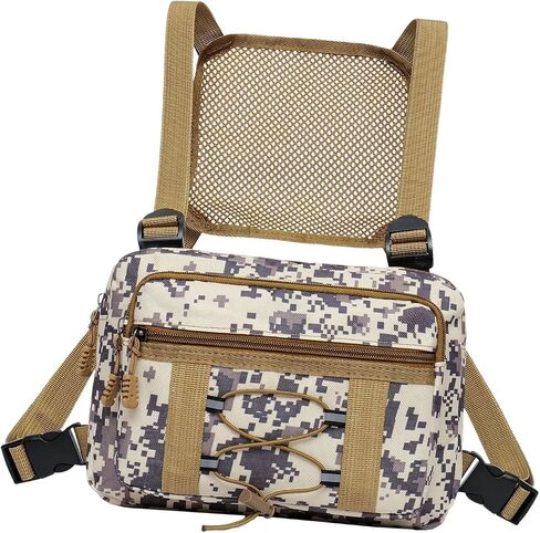 Binoculars Strap Chest Bag, Binoculars Strap Case, Multifunctional, Wear-Resistant, Multiple Pockets, Portable Bag, Carrying Bag, Gray in Saudi Arabia
