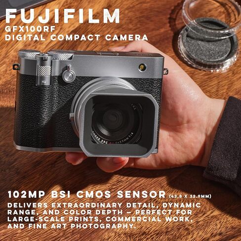 Fujifilm GFX100RF 102MP الكاميرا الرقمية المتوسطة التنسيق ، حزمة نمط المدى المدمجة القوية مع بطاقة ذاكرة Micro Micro Micro 2x 2x in Saudi Arabia
