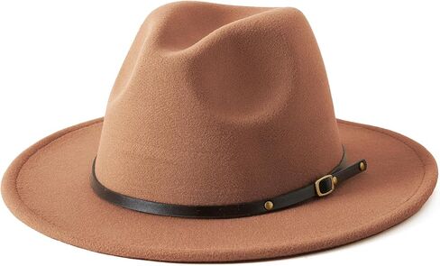 Jastore Kids Girls Boys Classic Wide Brim Bowknot Floppy Fedora Hat Wool Felt Bowler Cap in Kuwait