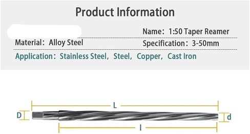 Taper Pin Hand Reamer 1:50 Conical Degree Sharp Manual Pin HSS M2 Blade Taper Shank Helix Hand Reamer CNC Tools(12mm M2 HSS) in Saudi Arabia