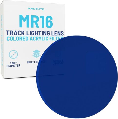 KastLite Blue Acrylic Lens Filter for Halo Track Lighting | Track Light Head - Adjust The Color of Your Lighting | Select Lens Size - MR16 Bulb for Spotlight Fixtures in Kuwait