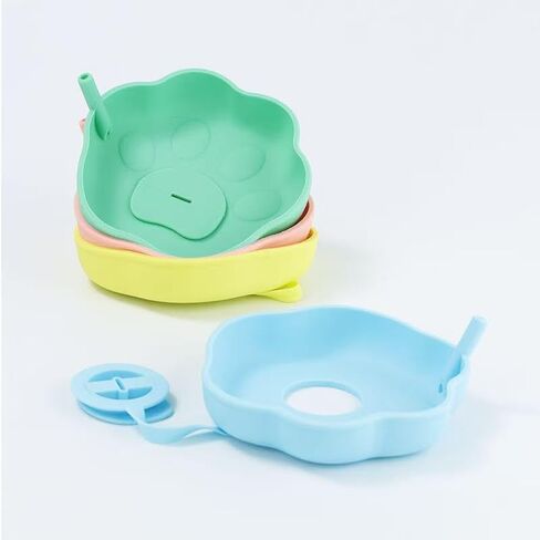 Pandaear 4 Pack Popsicle Holder for Kids و Silicone Ice Cone Cone & Porsicle Catcher مع Straw Straw Prinive ، حامل متجمد خالي من الفوضى in Kuwait