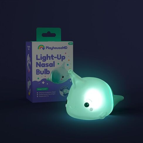 Booger Buddy Bulb Nasal Bulb ، Narwhal - مع ضوء LED للأطفال والأطفال الصغار - مزيل Snot الخالي in Kuwait