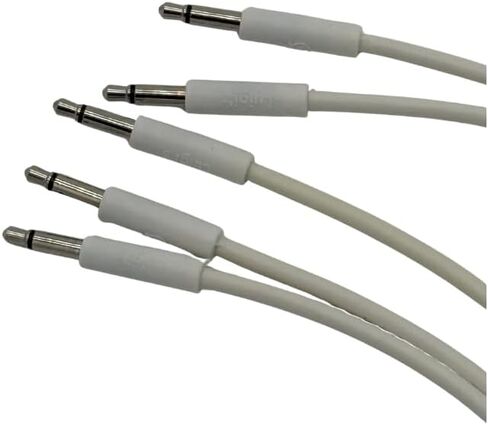 Starving Students Music Supplies Luigis Modular Supply Spaghetti Eurorack Patch Cables - Package of 5 White Cables, 24 (60 cm) in Kuwait