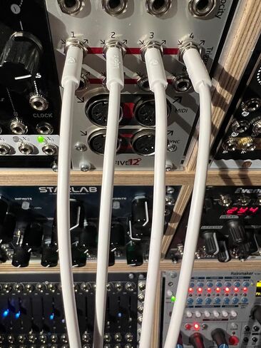 Starving Students Music Supplies Luigis Modular Supply Spaghetti Eurorack Patch Cables - Package of 5 White Cables, 24 (60 cm) in Kuwait