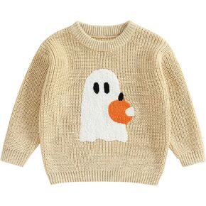 Baby Boy Girl Christmas Sweater Xmas Long Sleeve Knit Tops | Toddler Baby Boy Girl Christmas Gingerbread Man Embroidery Sweater Long Sleeve Chunky Knit Tops Fall Winter Warm Clothes in Saudi Arabia