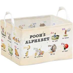 Winnie Nursery Large Hamper Canvas Laundry Basket Foldable With Waterproof Pe Coating, Foldable, for Kids, Boys and Girls, Bathroom and Bedroom Set, Clothes,Toys Bin in Kuwait