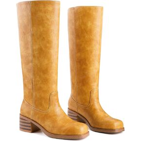 Knee High Boots Chunky Heel Riding Boots for Women Square Toe Going out Tall Boots Campus Concert Summer Fall Casual in Saudi Arabia
