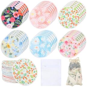 Sosation 30 Pcs Reusable Breast Pads Nursing Covers with Wet and Laundry Bag Floral Nipple Pads for Breastfeeding Mom Gift in Kuwait