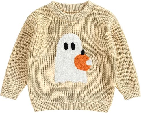 Baby Boy Girl Christmas Sweater Xmas Long Sleeve Knit Tops | Toddler Baby Boy Girl Christmas Gingerbread Man Embroidery Sweater Long Sleeve Chunky Knit Tops Fall Winter Warm Clothes in Saudi Arabia