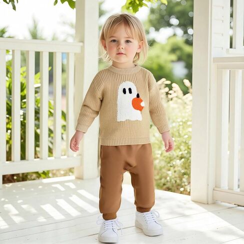 Baby Boy Girl Christmas Sweater Xmas Long Sleeve Knit Tops | Toddler Baby Boy Girl Christmas Gingerbread Man Embroidery Sweater Long Sleeve Chunky Knit Tops Fall Winter Warm Clothes in Saudi Arabia
