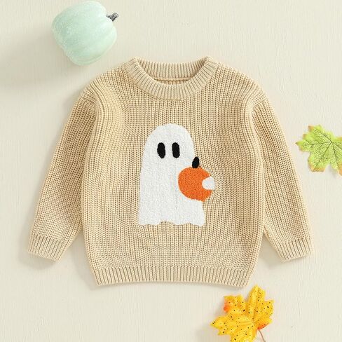 Baby Boy Girl Christmas Sweater Xmas Long Sleeve Knit Tops | Toddler Baby Boy Girl Christmas Gingerbread Man Embroidery Sweater Long Sleeve Chunky Knit Tops Fall Winter Warm Clothes in Saudi Arabia