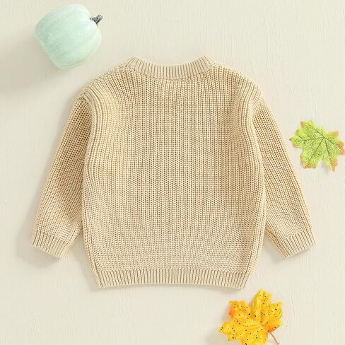 Baby Boy Girl Christmas Sweater Xmas Long Sleeve Knit Tops | Toddler Baby Boy Girl Christmas Gingerbread Man Embroidery Sweater Long Sleeve Chunky Knit Tops Fall Winter Warm Clothes in Saudi Arabia