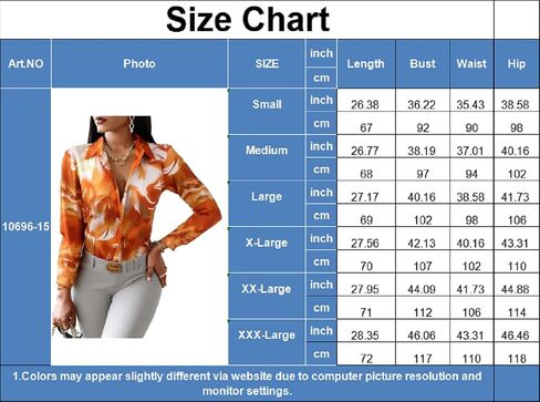 Blouses for Women Dressy Casual Colorful Long Sleeve Shirt Floral Print Tops Loose Collar Sexy T-Shirts Fashion 2023 in Kuwait