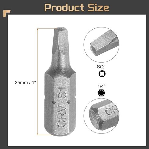 Harfington 10pcs قطع مفك البراغي المربع 1/4 "Hex Shank SQ3 Magnetic Head 1" طول CR-V الصلب برغي الحفر بتات لإصلاح عمل كهربائي سائق المسمار in Kuwait