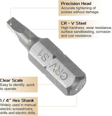 Harfington 10pcs قطع مفك البراغي المربع 1/4 "Hex Shank SQ3 Magnetic Head 1" طول CR-V الصلب برغي الحفر بتات لإصلاح عمل كهربائي سائق المسمار in Kuwait