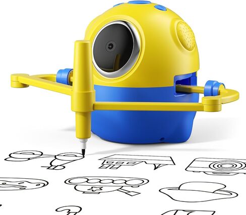 Drawing Robot for Kids with Camera Recognition, Interactive Educational Drawing Machine with 150 Cards, Montessori Painting Learning Toys for Ages 3+, Birthday for Boys Girls (Yellow) in Kuwait