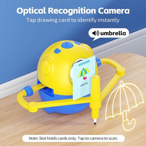Drawing Robot for Kids with Camera Recognition, Interactive Educational Drawing Machine with 150 Cards, Montessori Painting Learning Toys for Ages 3+, Birthday for Boys Girls (Yellow) in Kuwait