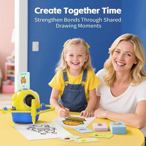 Drawing Robot for Kids with Camera Recognition, Interactive Educational Drawing Machine with 150 Cards, Montessori Painting Learning Toys for Ages 3+, Birthday for Boys Girls (Yellow) in Kuwait